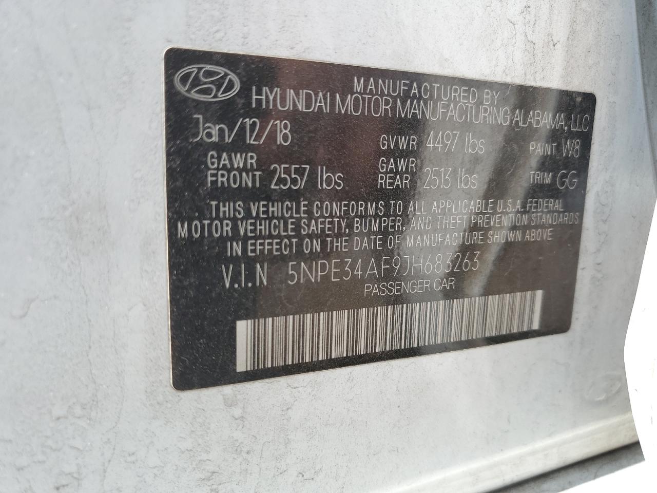2018 Hyundai Sonata Sport VIN: 5NPE34AF9JH683263 Lot: 56801405