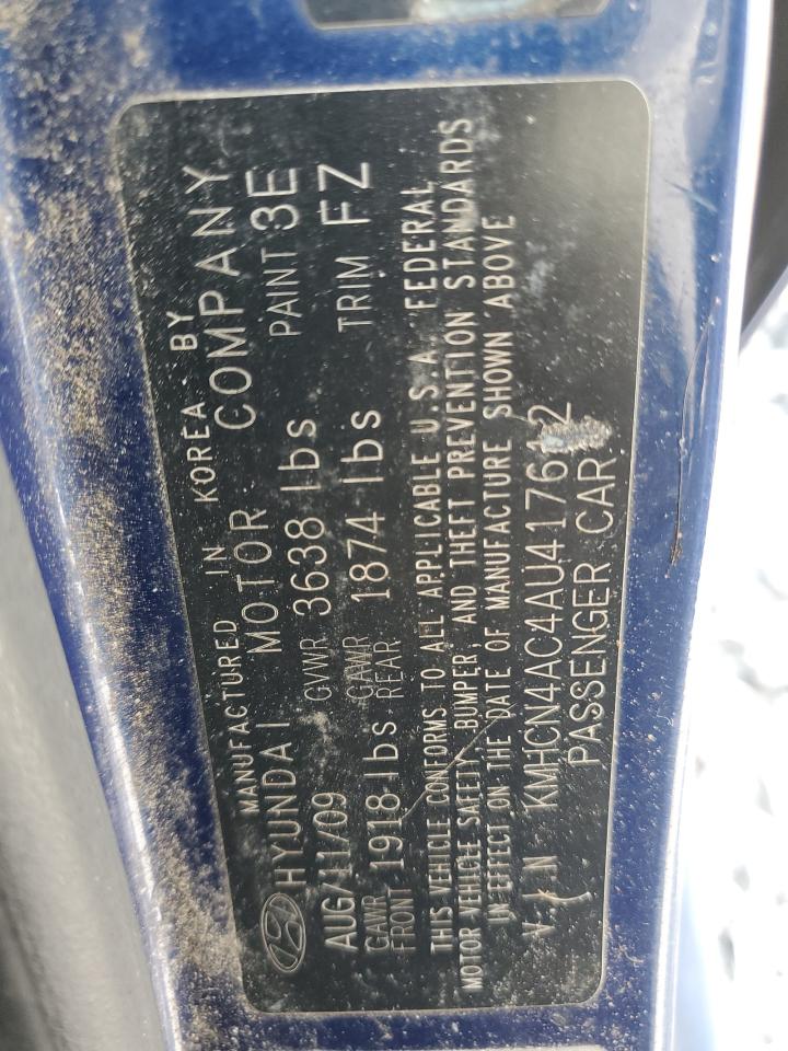 2010 Hyundai Accent Gls VIN: KMHCN4AC4AU417612 Lot: 56993865