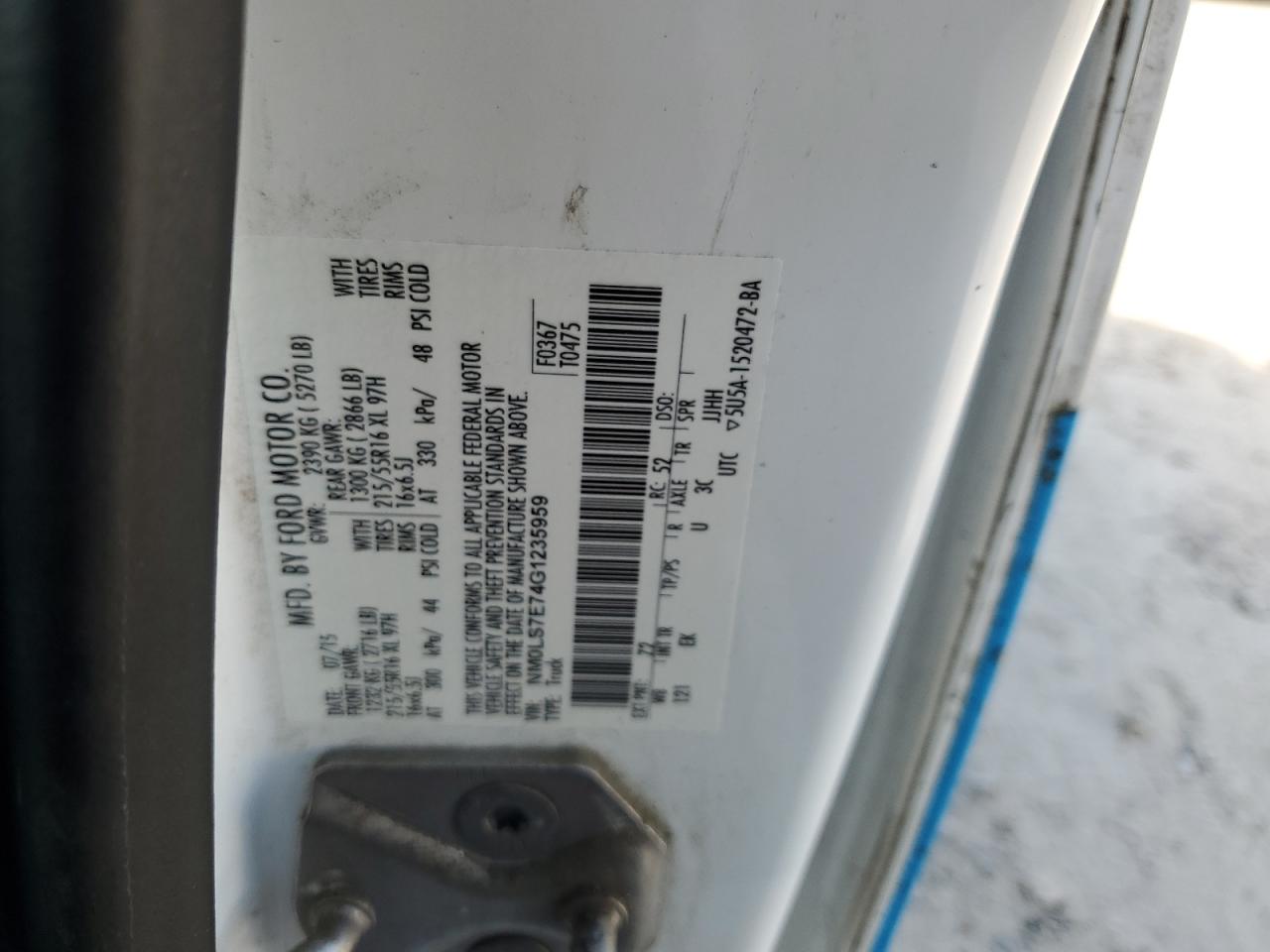 2016 Ford Transit Connect Xl VIN: NM0LS7E74G1235959 Lot: 54870855