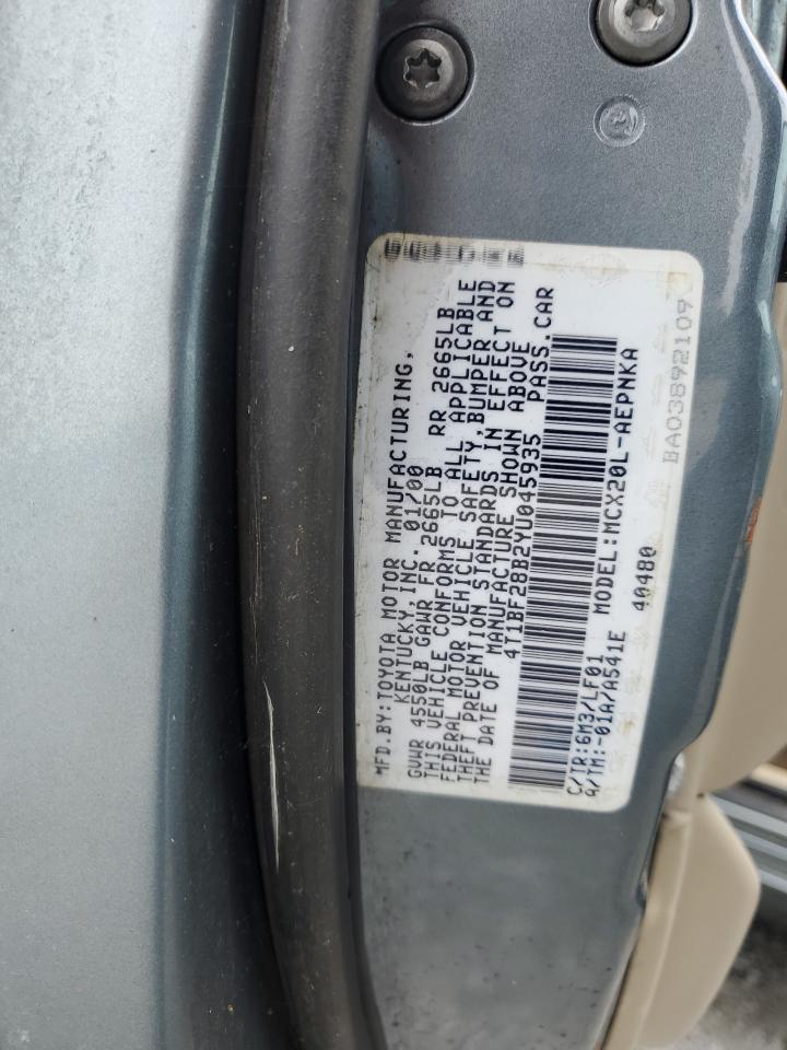 2000 Toyota Avalon Xl VIN: 4T1BF28B2YU045935 Lot: 57147225
