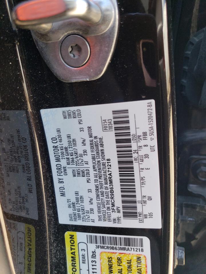 2021 Ford Bronco Sport Big Bend VIN: 3FMCR9B63MRA71218 Lot: 57986305