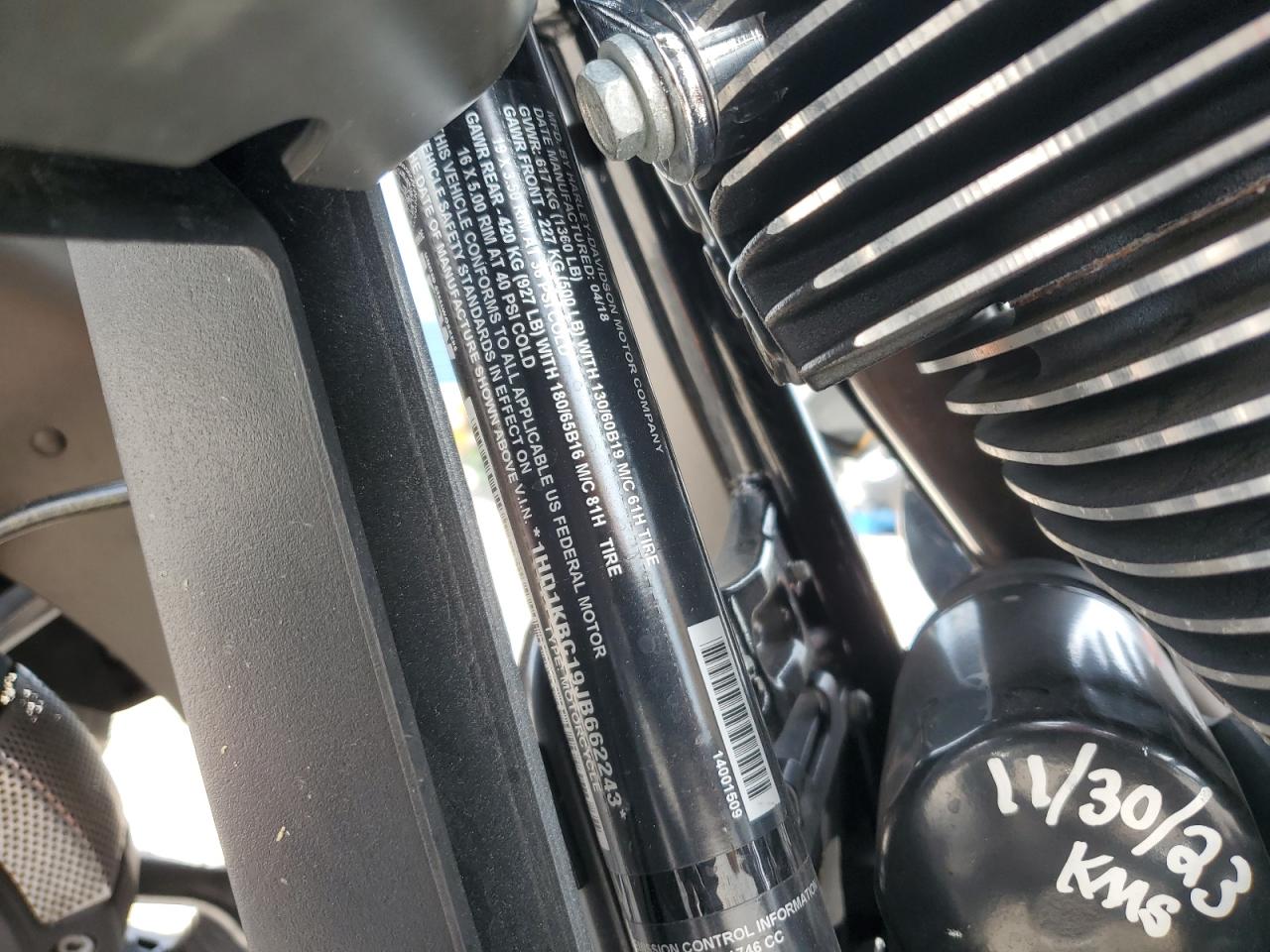 2018 Harley-Davidson Flhx Street Glide VIN: 1HD1KBC19JB662243 Lot: 56947955