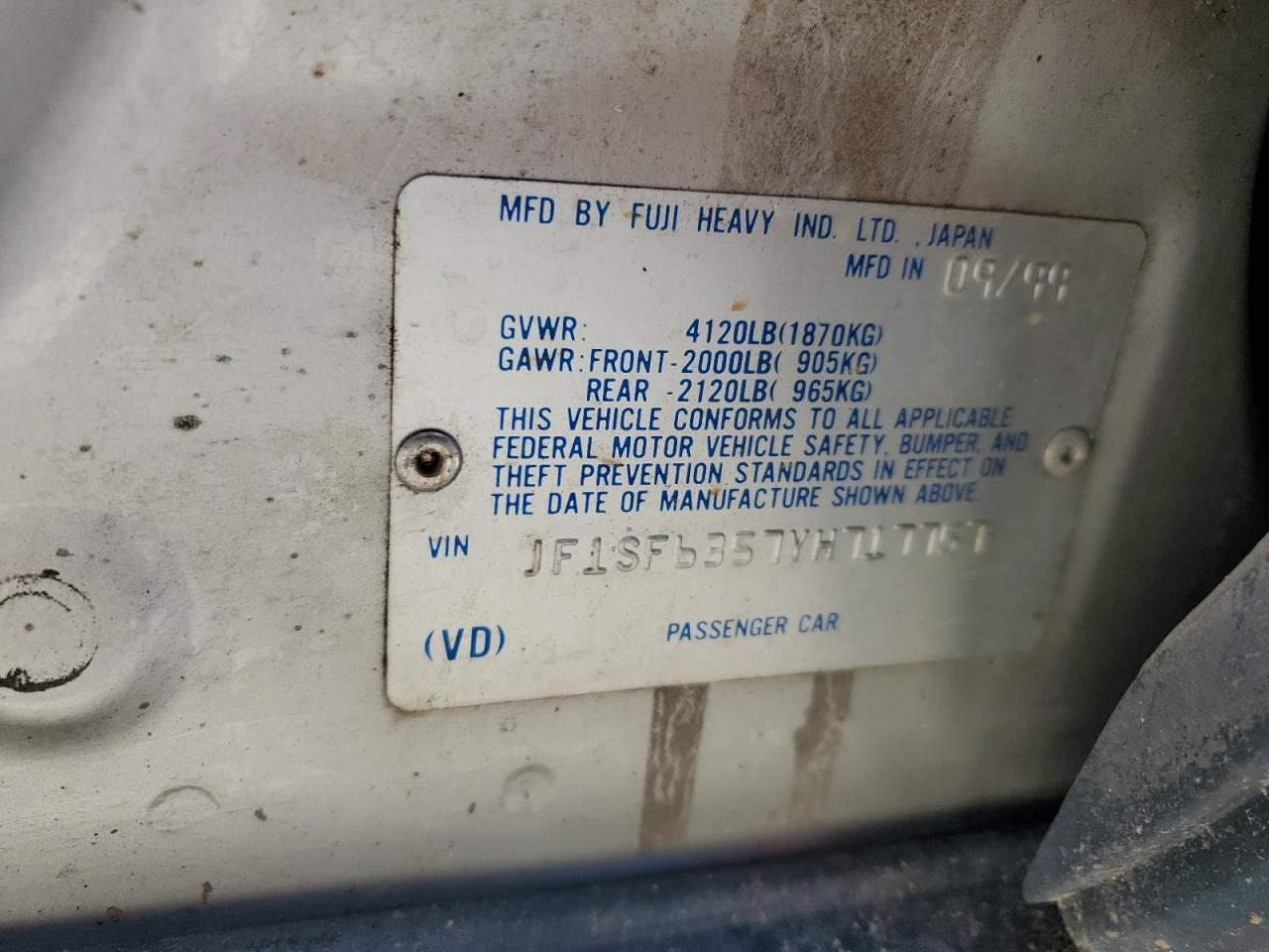 2000 Subaru Forester L VIN: JF1SF6357YH717757 Lot: 58198175