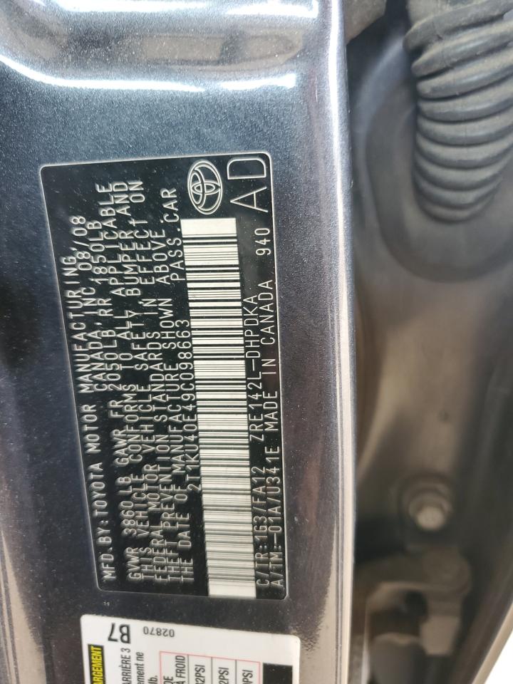 2009 Toyota Corolla Matrix VIN: 2T1KU40E49C098663 Lot: 55138345