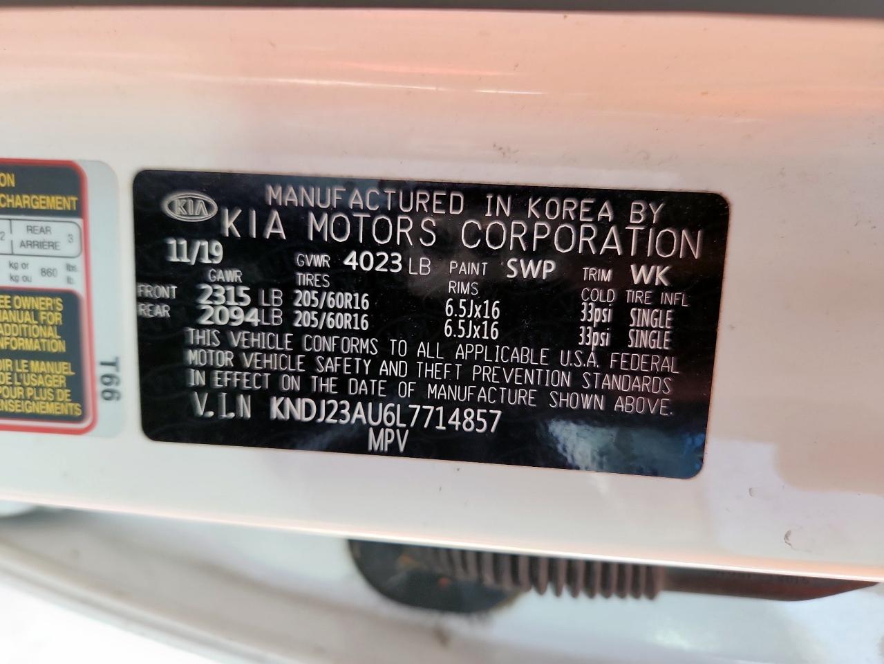 2020 Kia Soul Lx VIN: KNDJ23AU6L7714857 Lot: 56420705