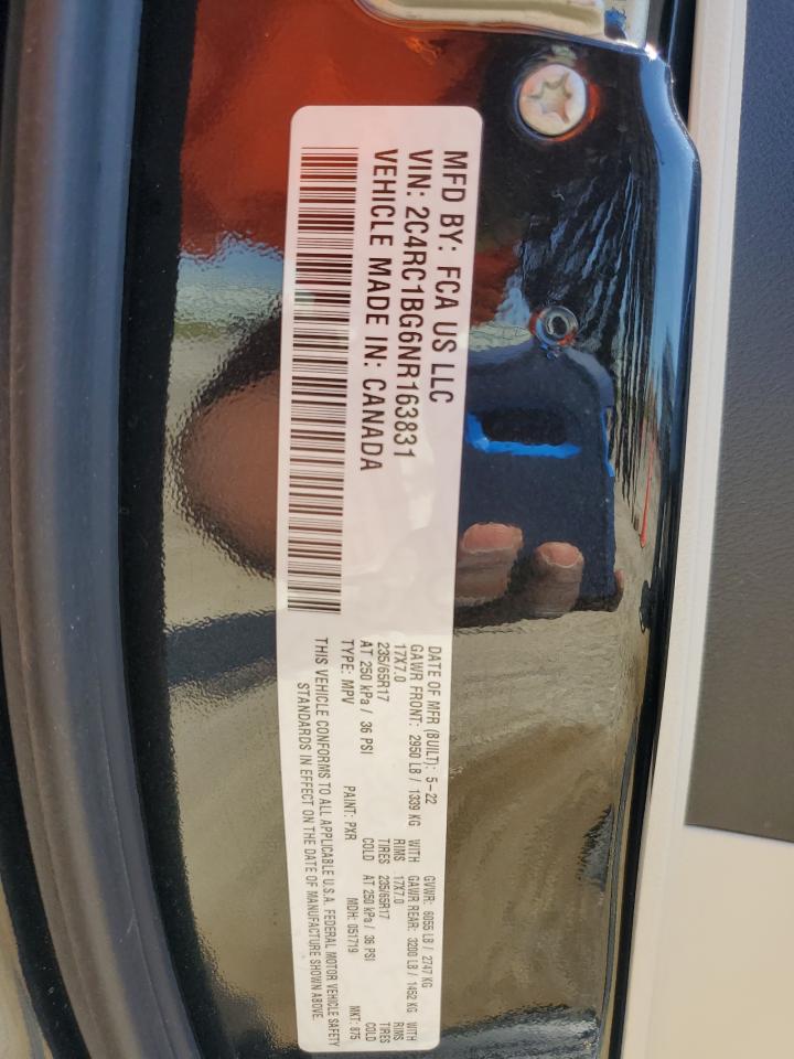 2022 Chrysler Pacifica Touring L VIN: 2C4RC1BG6NR163831 Lot: 56471225