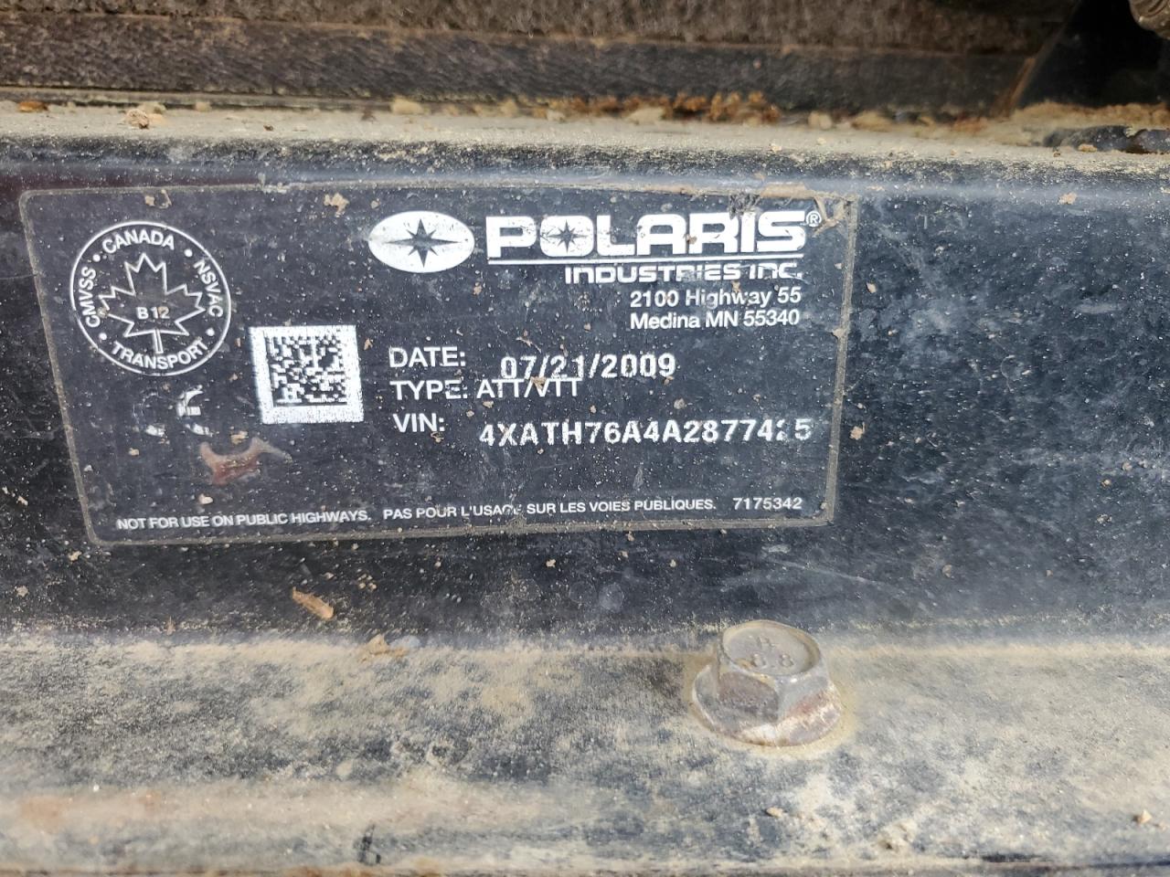 2010 Polaris Ranger 800 VIN: 4XATH76A4A2877425 Lot: 56579715