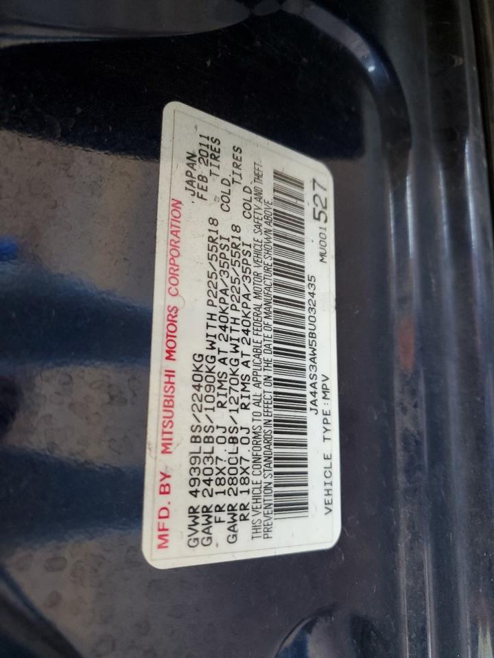 2011 Mitsubishi Outlander Se VIN: JA4AS3AW5BU032435 Lot: 57163715