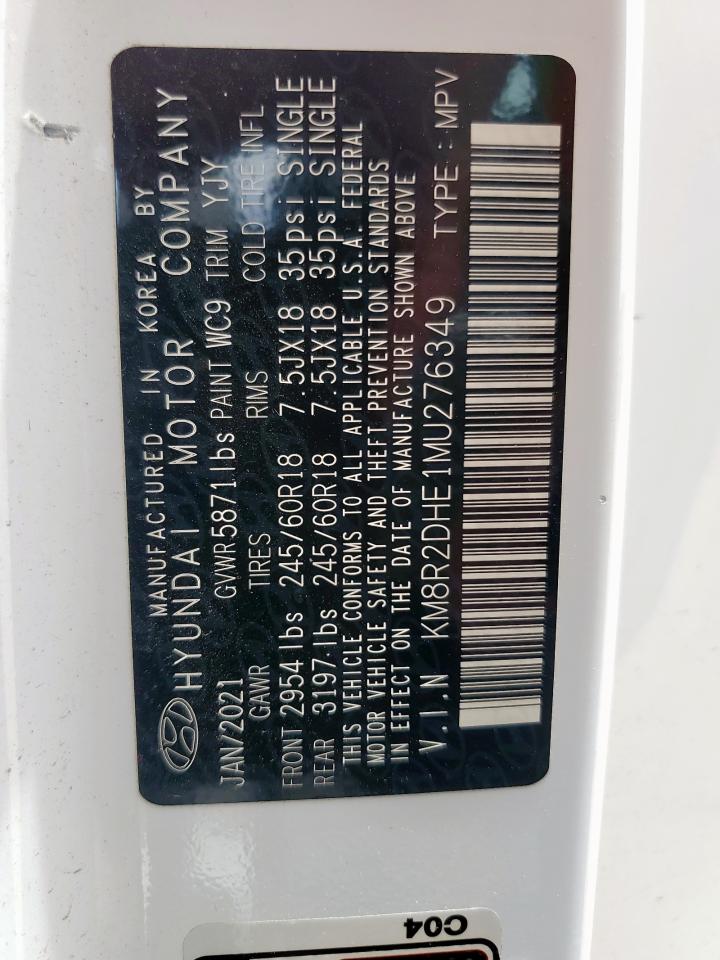 2021 Hyundai Palisade Sel VIN: KM8R2DHE1MU276349 Lot: 58044115