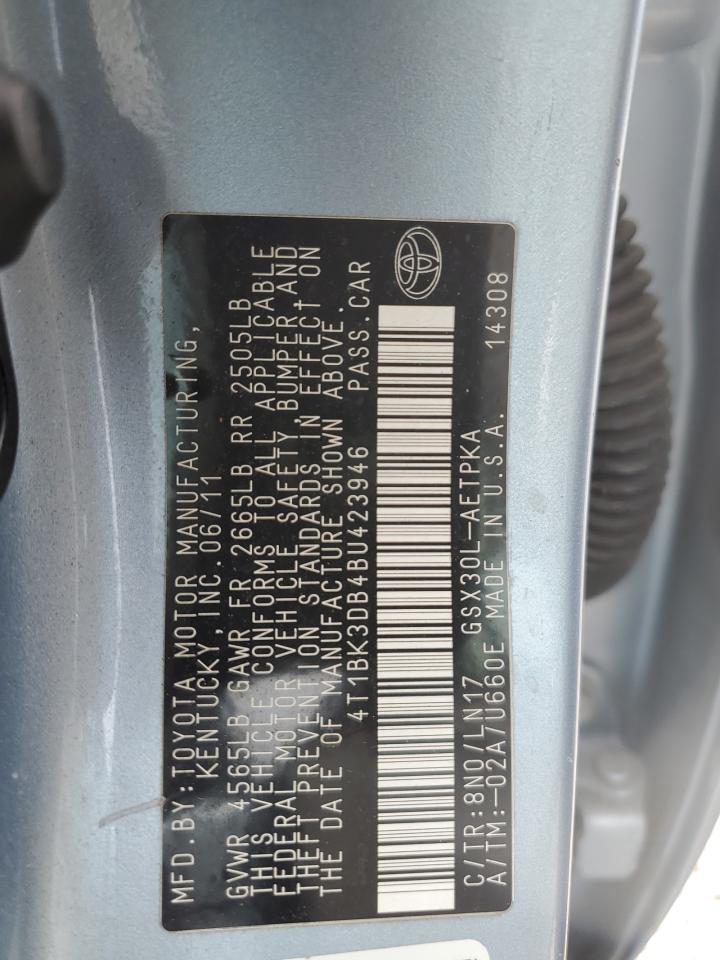 2011 Toyota Avalon Base VIN: 4T1BK3DB4BU423946 Lot: 56759565