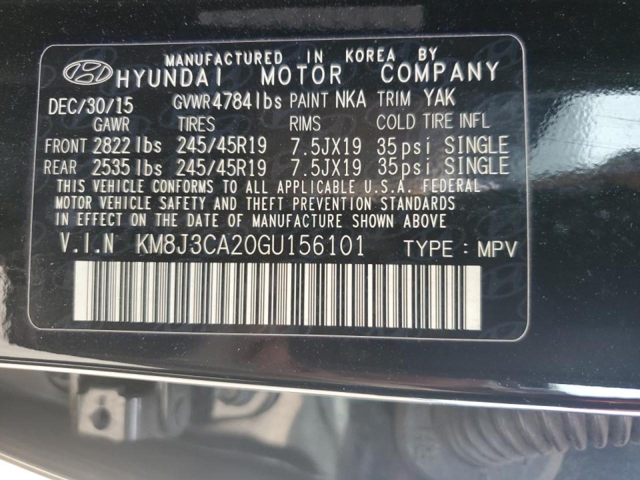 2016 Hyundai Tucson Limited VIN: KM8J3CA20GU156101 Lot: 56471655