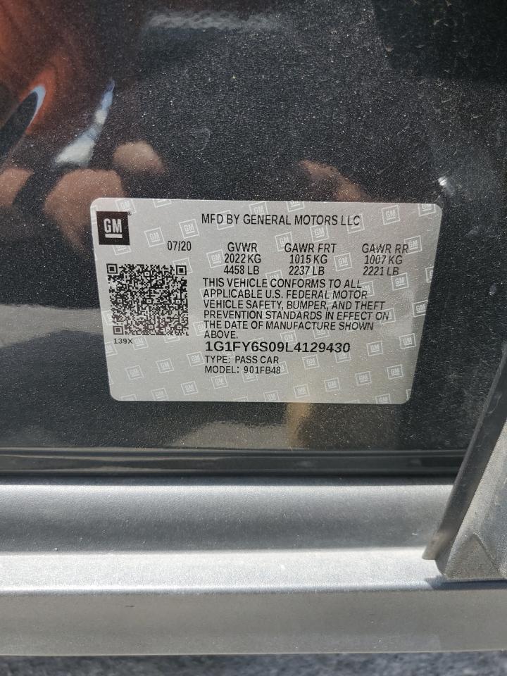 2020 Chevrolet Bolt Ev Lt VIN: 1G1FY6S09L4129430 Lot: 56112045