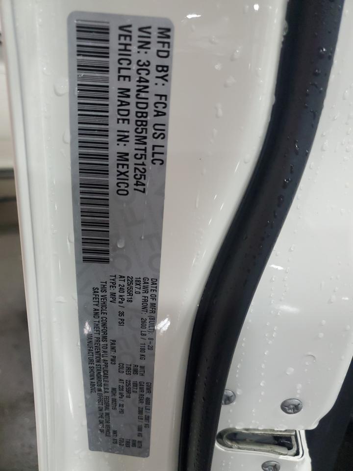 2021 Jeep Compass Latitude VIN: 3C4NJDBB5MT512547 Lot: 56885125