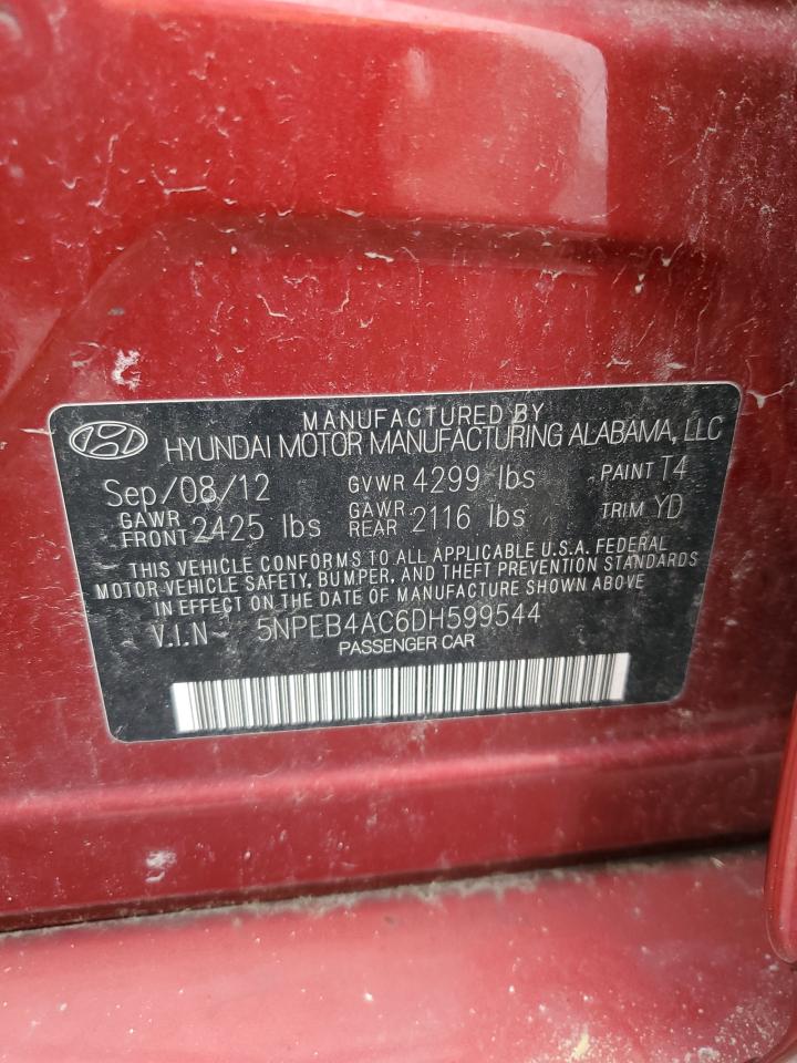 2013 Hyundai Sonata Gls VIN: 5NPEB4AC6DH599544 Lot: 56860075