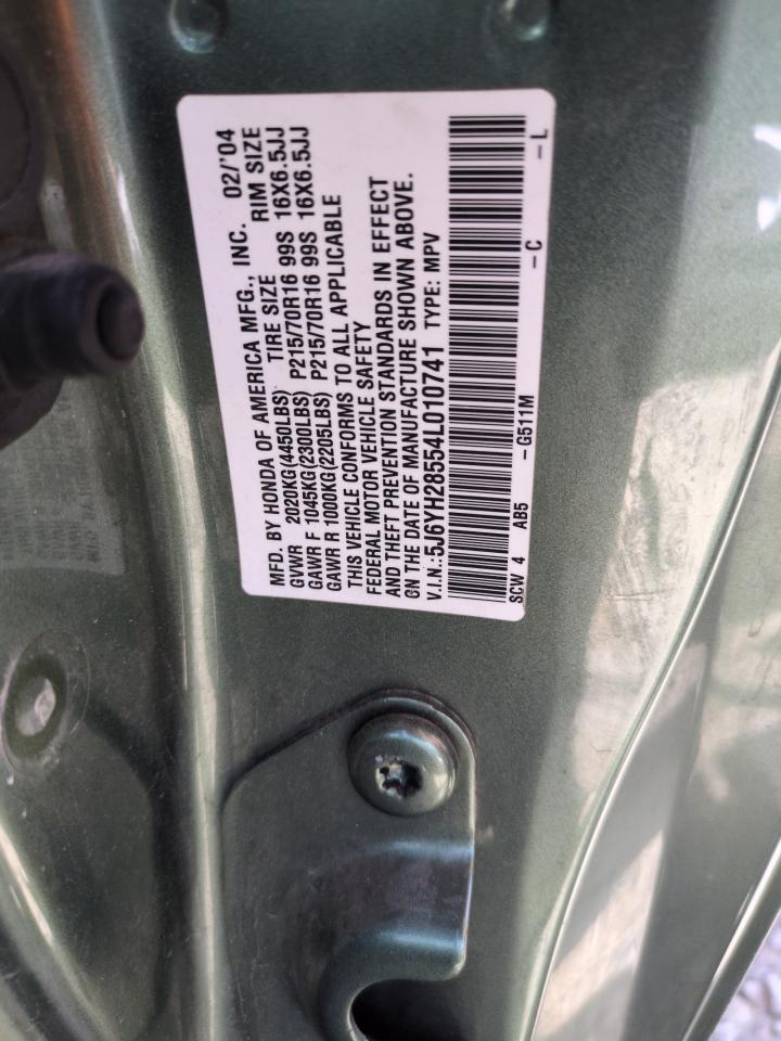 2004 Honda Element Ex VIN: 5J6YH28554L010741 Lot: 58500115