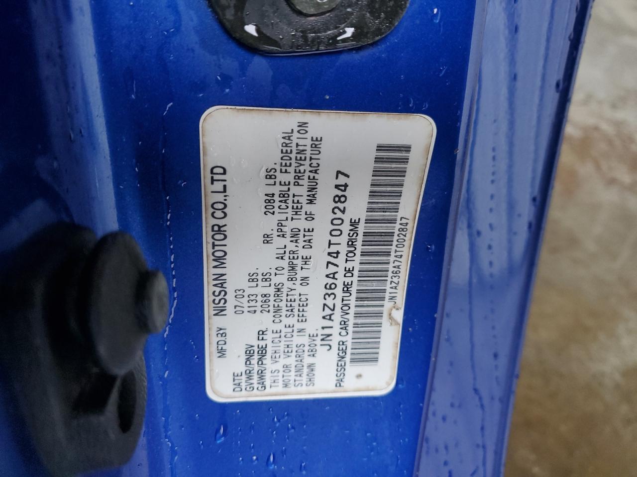2004 Nissan 350Z Roadster VIN: JN1AZ36A74T002847 Lot: 56670925