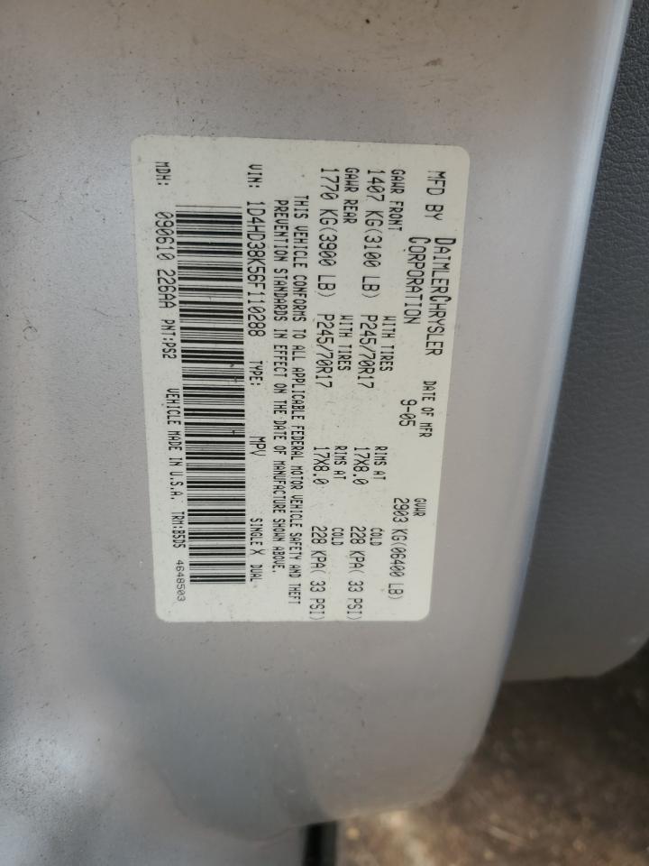 2006 Dodge Durango Sxt VIN: 1D4HD38K56F110288 Lot: 56121375