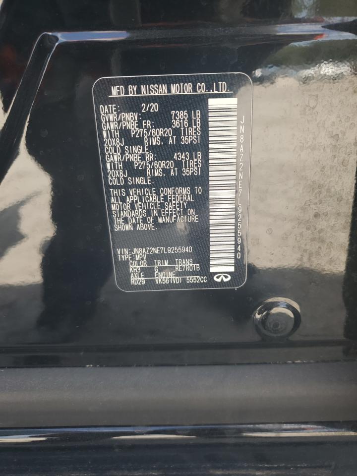 2020 Infiniti Qx80 Luxe VIN: JN8AZ2NE7L9255940 Lot: 54908355
