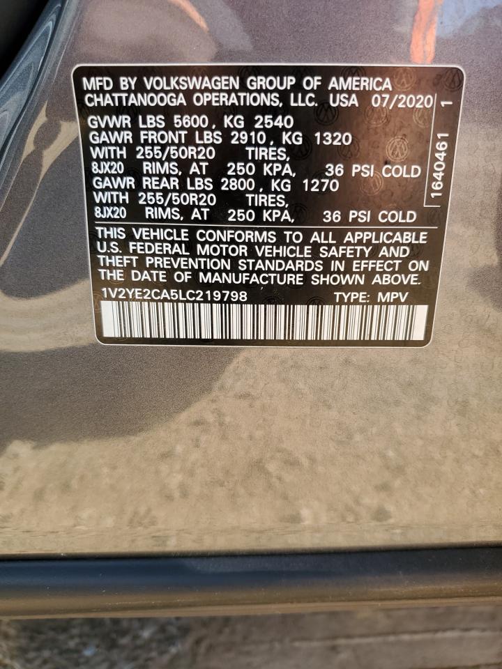 2020 Volkswagen Atlas Cross Sport Se VIN: 1V2YE2CA5LC219798 Lot: 56199135