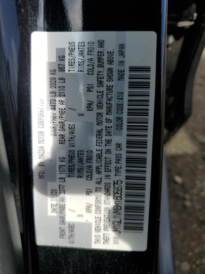 2021 Mazda 6 Touring VIN: JM1GL1VM8M1605875 Lot: 55744925