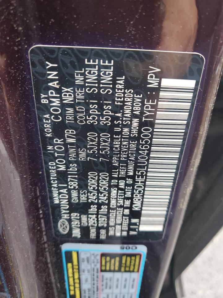2020 Hyundai Palisade Limited VIN: KM8R5DHE5LU046500 Lot: 56793675