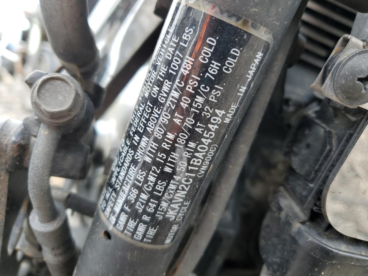 jkavn2c11ba045494 JKAVN2C11BA045494 2011 Kawasaki Vn900 C