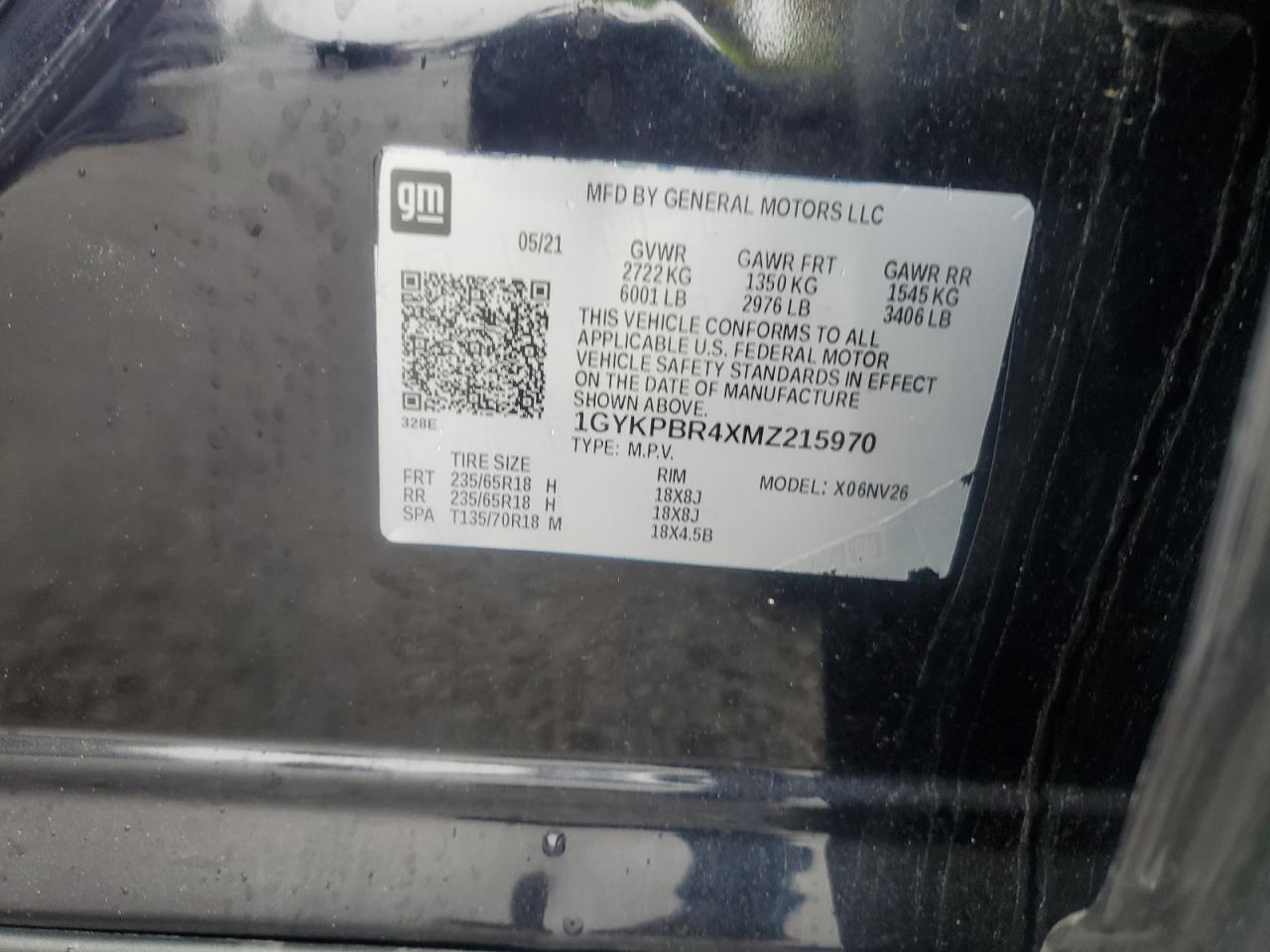 2021 Cadillac Xt6 Luxury VIN: 1GYKPBR4XMZ215970 Lot: 56762225