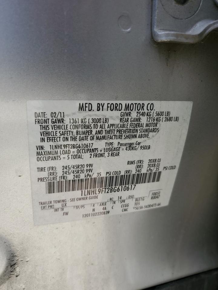 1lnhl9ft2bg610617 1LNHL9FT2BG610617 2011 Lincoln Mks