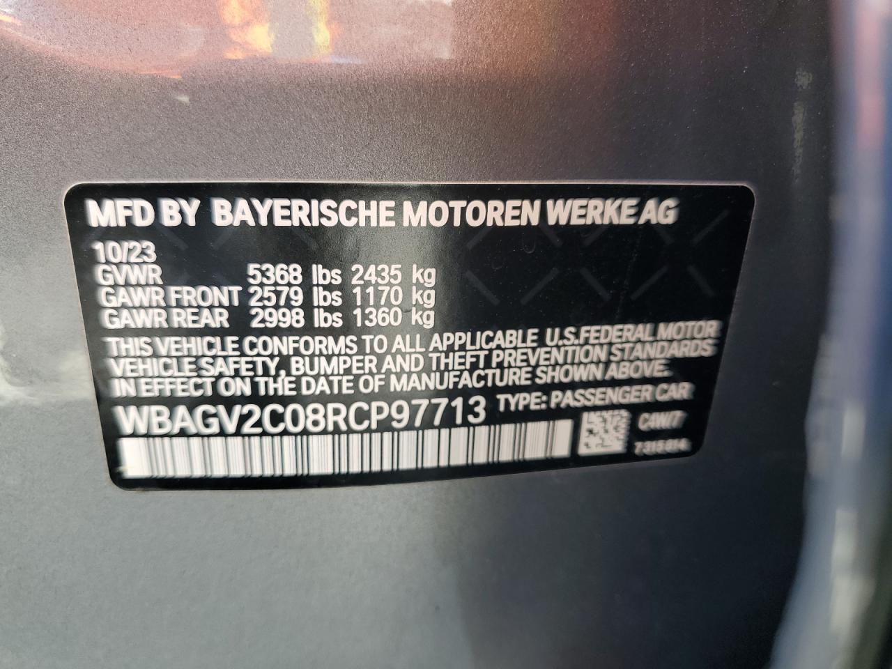 2024 BMW 840I VIN: WBAGV2C08RCP97713 Lot: 57355405