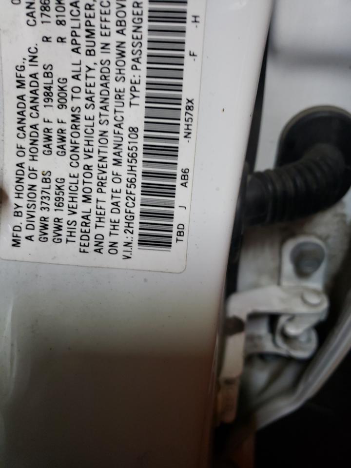 2018 Honda Civic Lx VIN: 2HGFC2F56JH565108 Lot: 59411045