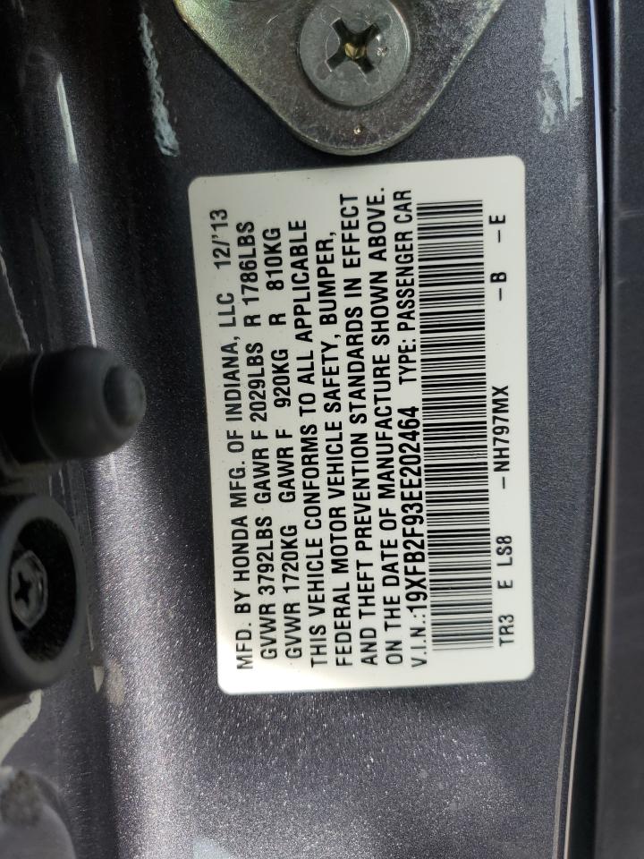 2014 Honda Civic Exl VIN: 19XFB2F93EE202464 Lot: 56192325