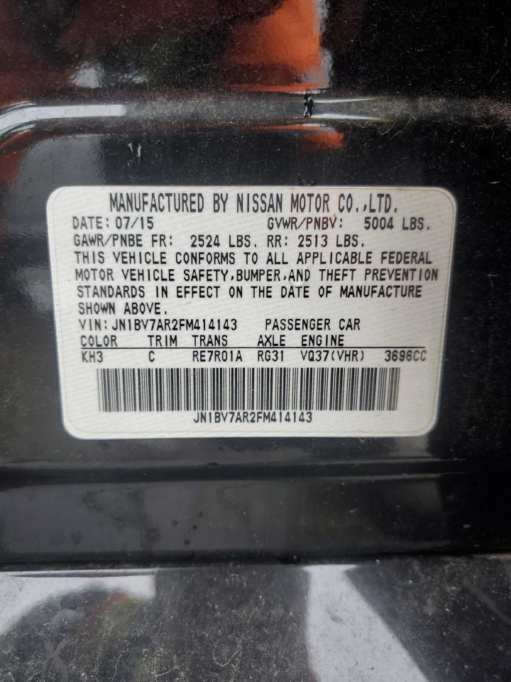 2015 Infiniti Q50 Base VIN: JN1BV7AR2FM414143 Lot: 58221365