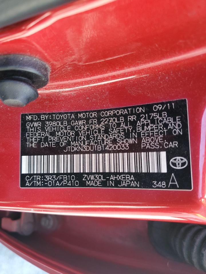 2011 Toyota Prius VIN: JTDKN3DU1B1420033 Lot: 57145255