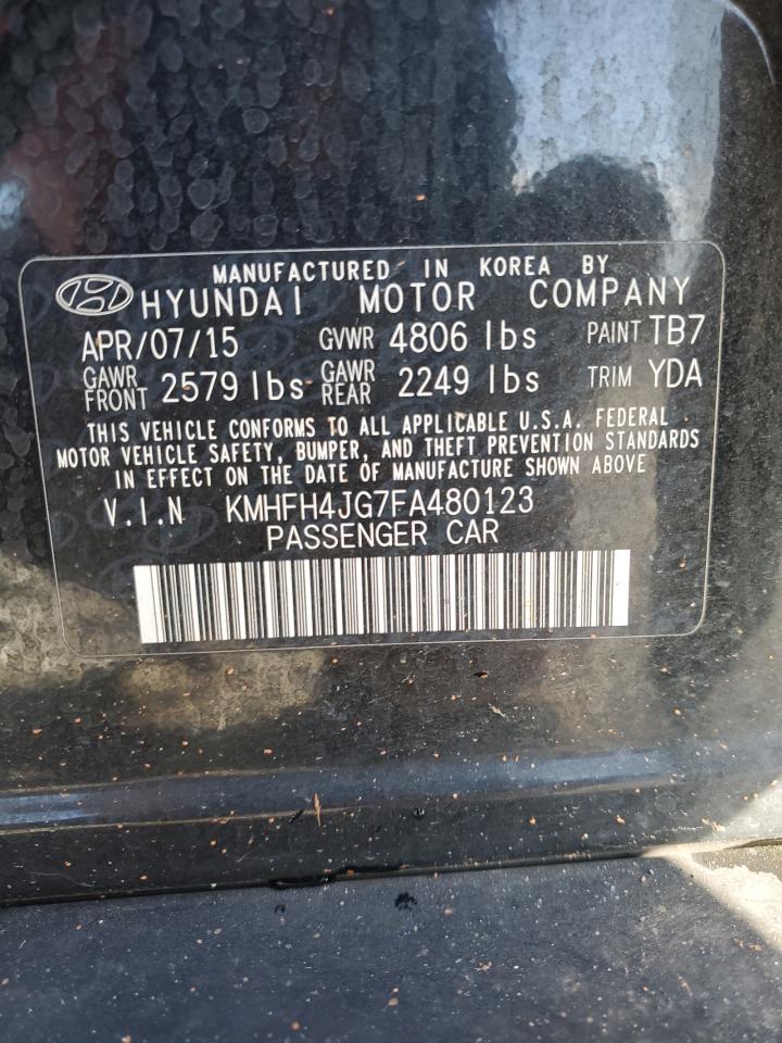 2015 Hyundai Azera Limited VIN: KMHFH4JG7FA480123 Lot: 56900285
