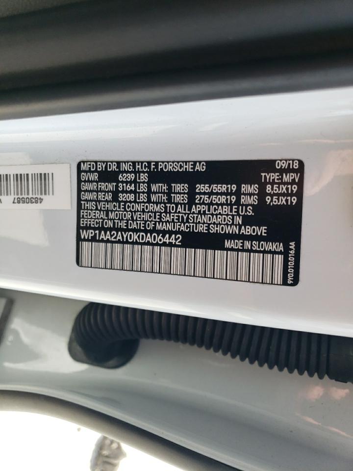 2019 Porsche Cayenne VIN: WP1AA2AY0KDA06442 Lot: 56753515