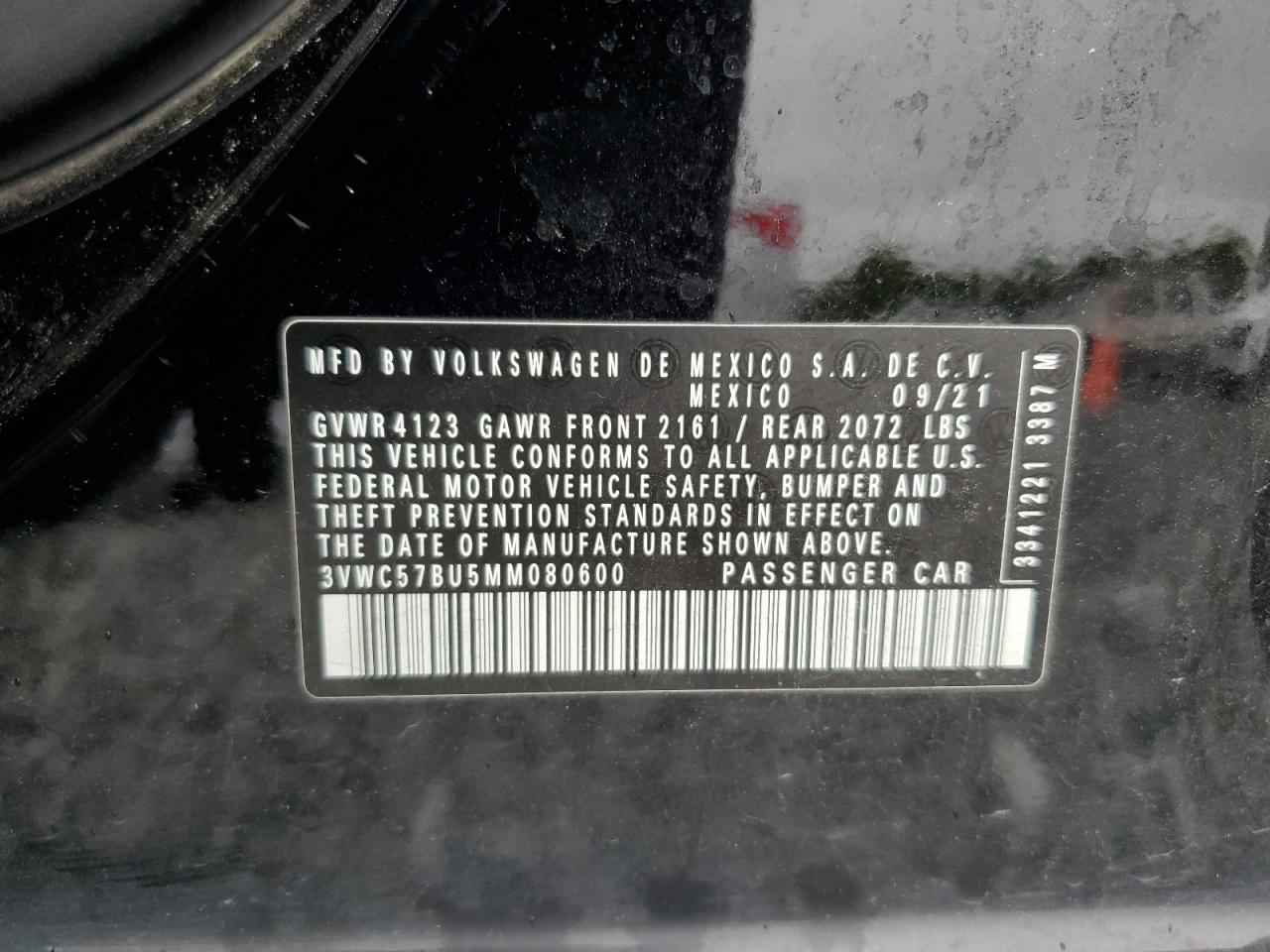 2021 Volkswagen Jetta S VIN: 3VWC57BU5MM080600 Lot: 56156645