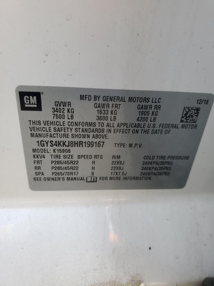 2017 Cadillac Escalade Esv Platinum VIN: 1GYS4KKJ8HR199167 Lot: 57722025