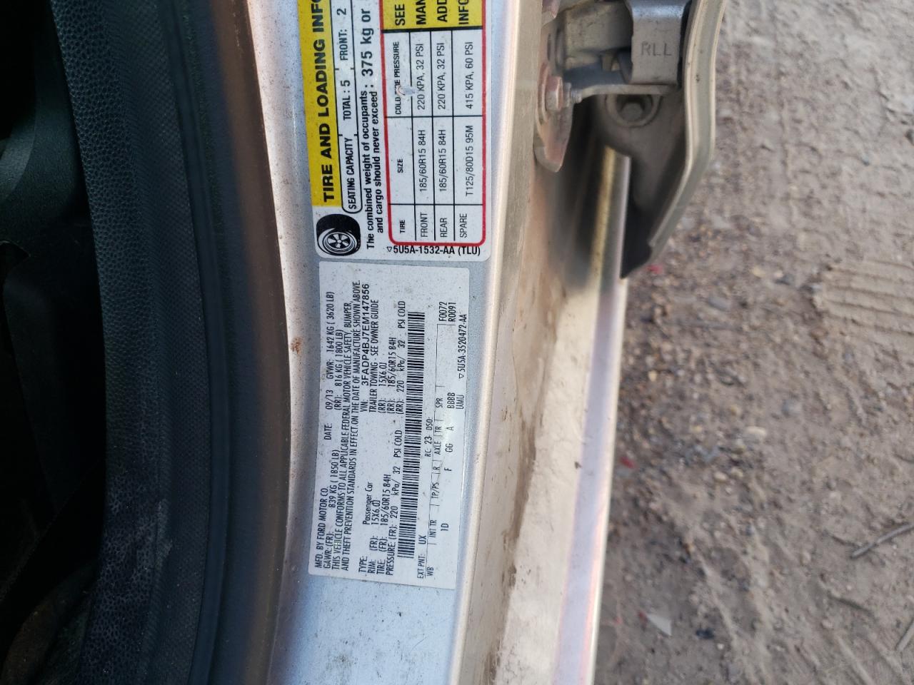 2014 Ford Fiesta Se VIN: 3FADP4BJ7EM147856 Lot: 56971295