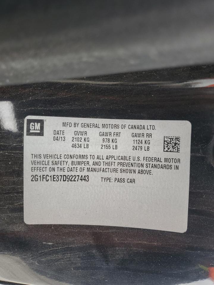 2013 Chevrolet Camaro Lt VIN: 2G1FC1E37D9227443 Lot: 55696075