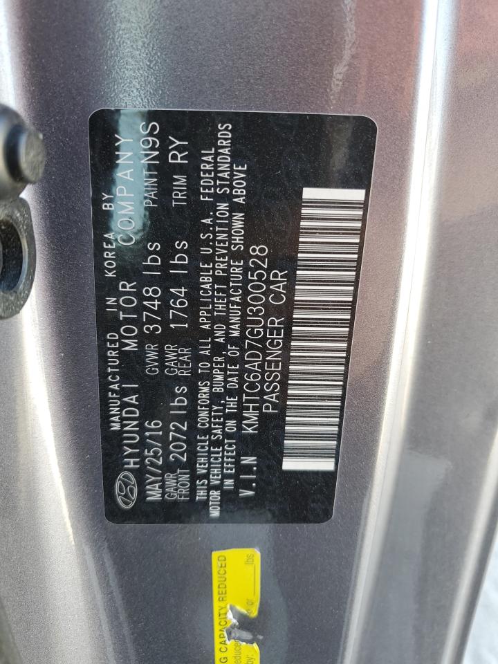 2016 Hyundai Veloster VIN: KMHTC6AD7GU300528 Lot: 57501955