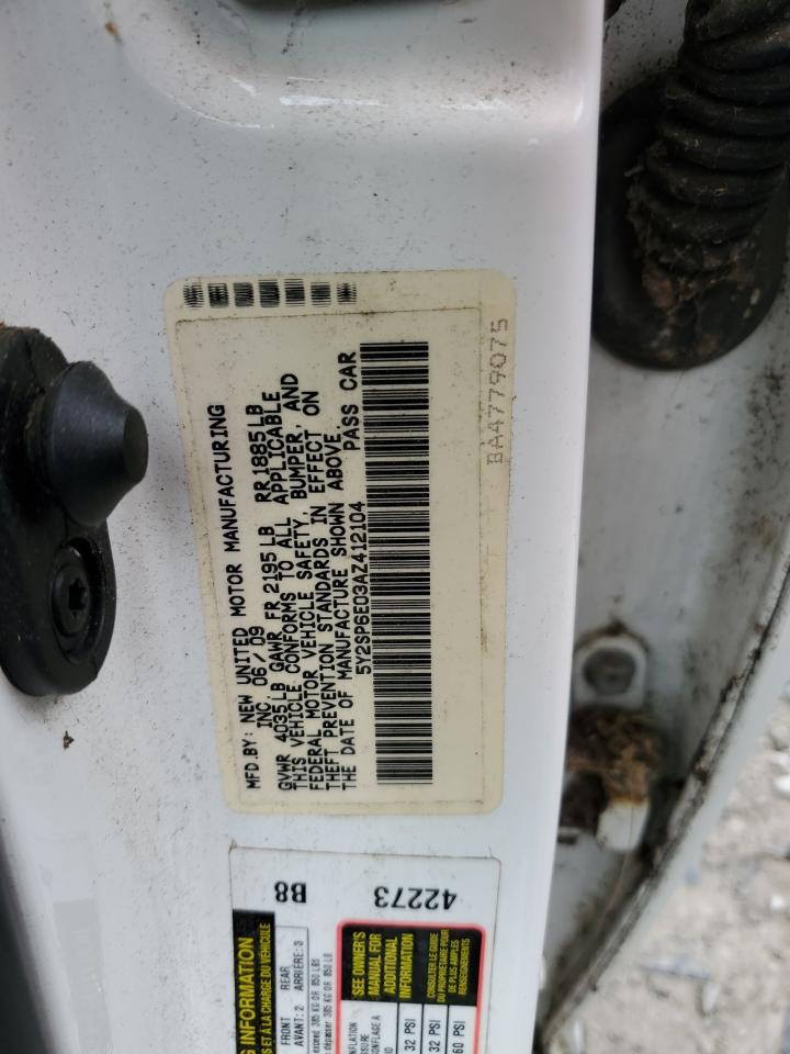 2010 Pontiac Vibe VIN: 5Y2SP6E03AZ412104 Lot: 56875495