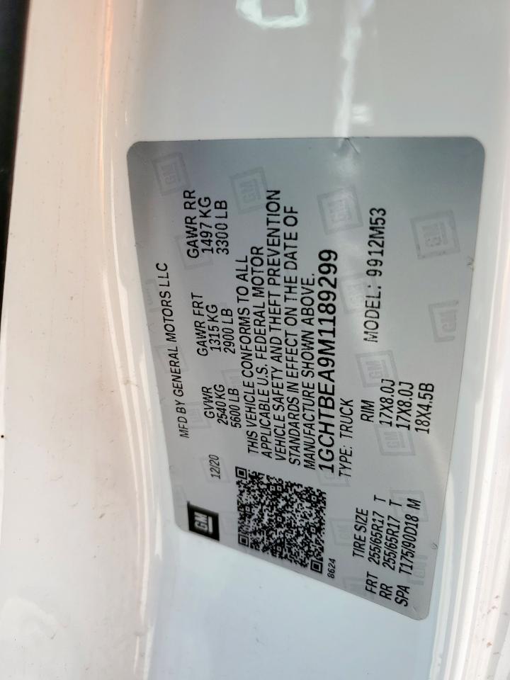 2021 Chevrolet Colorado VIN: 1GCHTBEA9M1189299 Lot: 57231495