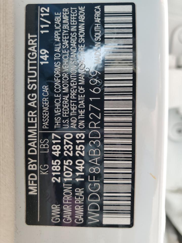 2013 Mercedes-Benz C 300 4Matic VIN: WDDGF8AB3DR271699 Lot: 58074185