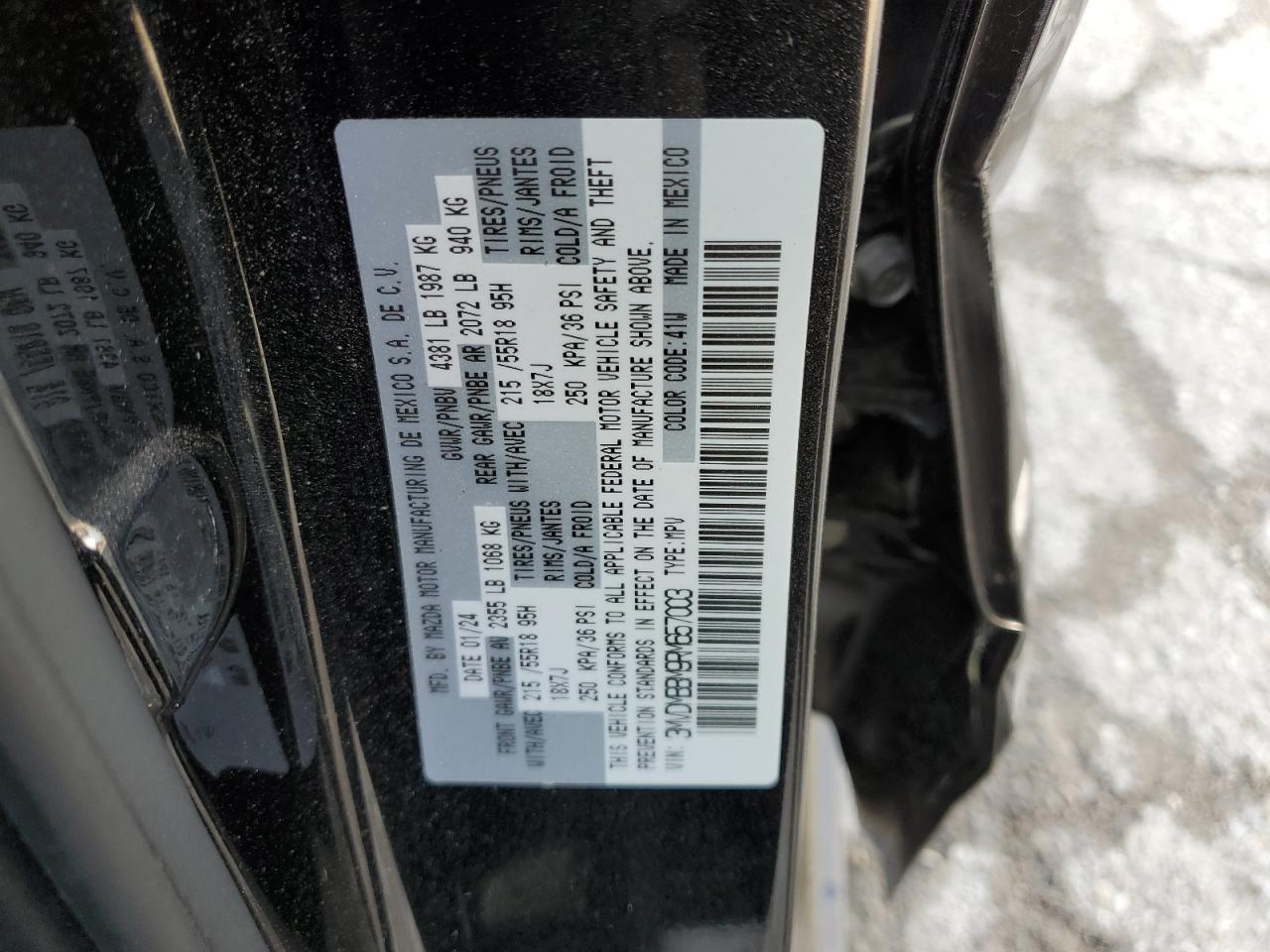 2024 Mazda Cx-30 Select VIN: 3MVDMBBM9RM657003 Lot: 57147855