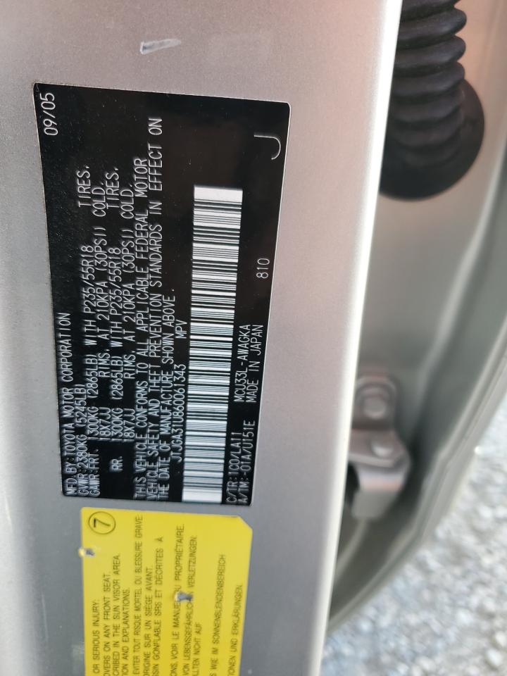 2006 Lexus Rx 330 VIN: JTJGA31U860061343 Lot: 56251145