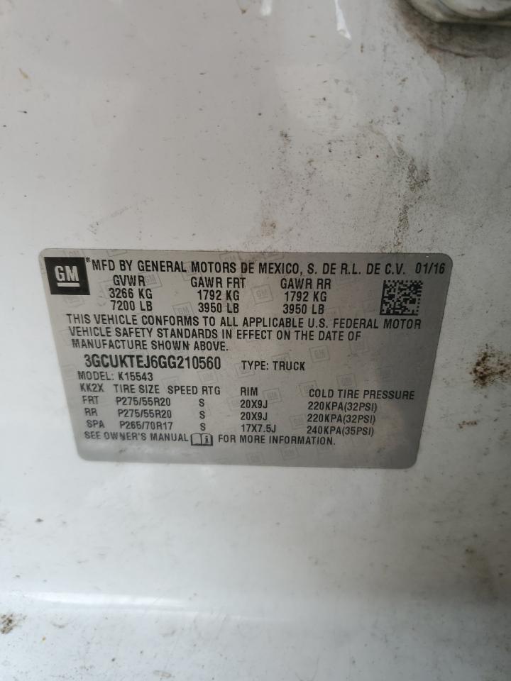 2016 Chevrolet Silverado K1500 High Country VIN: 3GCUKTEJ6GG210560 Lot: 56939505