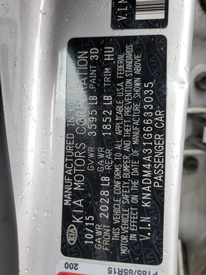 2016 Kia Rio Lx VIN: KNADM4A31G6633035 Lot: 57446935