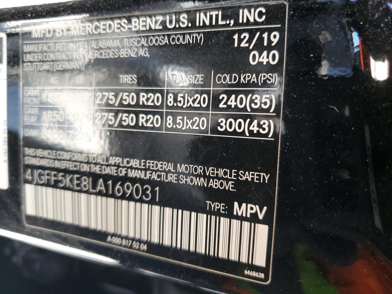 2020 Mercedes-Benz Gls 450 4Matic VIN: 4JGFF5KE8LA169031 Lot: 57881265