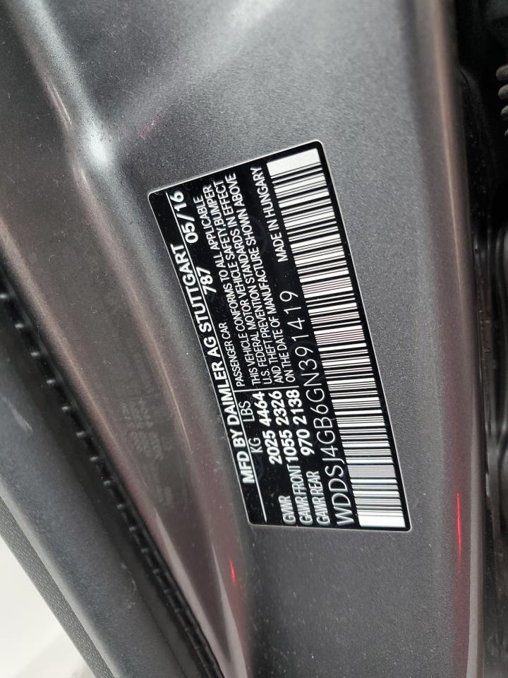 2016 Mercedes-Benz Cla 250 4Matic VIN: WDDSJ4GB6GN391419 Lot: 56464355