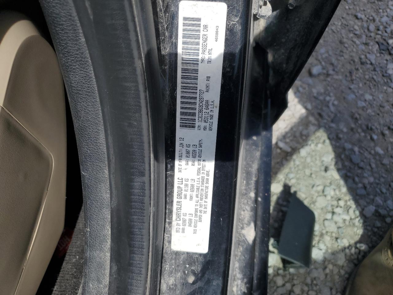 2012 Chrysler 200 Touring VIN: 1C3CCBBG9CN297727 Lot: 57849735